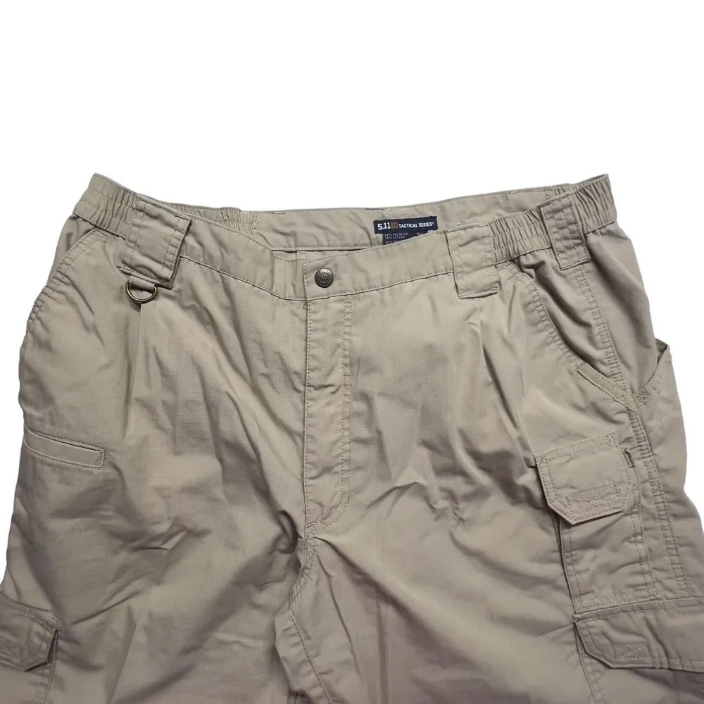 5.11 Tactical Series Pant Mens 40(38)x32 Khaki Tan‎ RipStop Cargo Elastic Waist